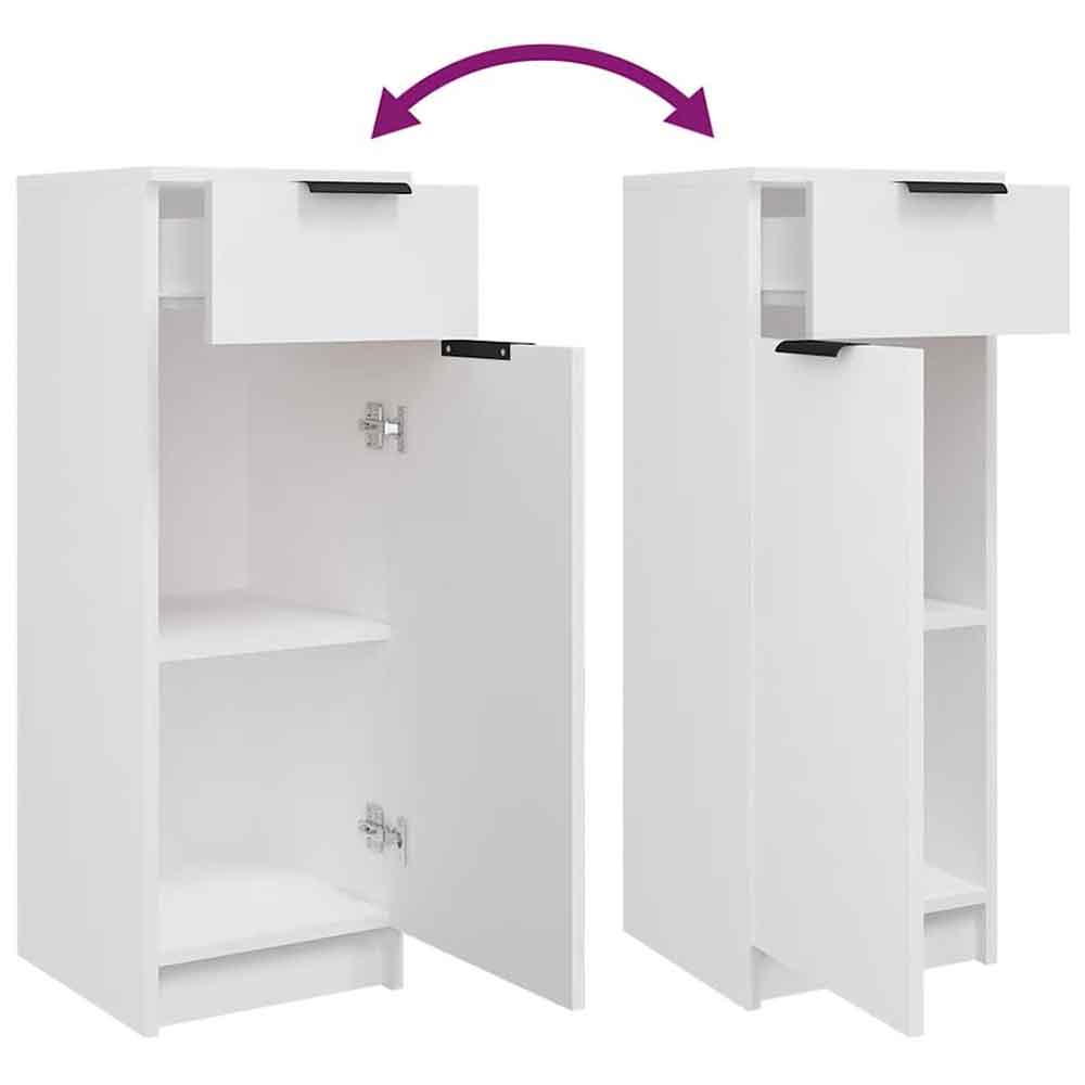 Clive Wooden Storage Cabinet With 1 Drawer 1 Door In White