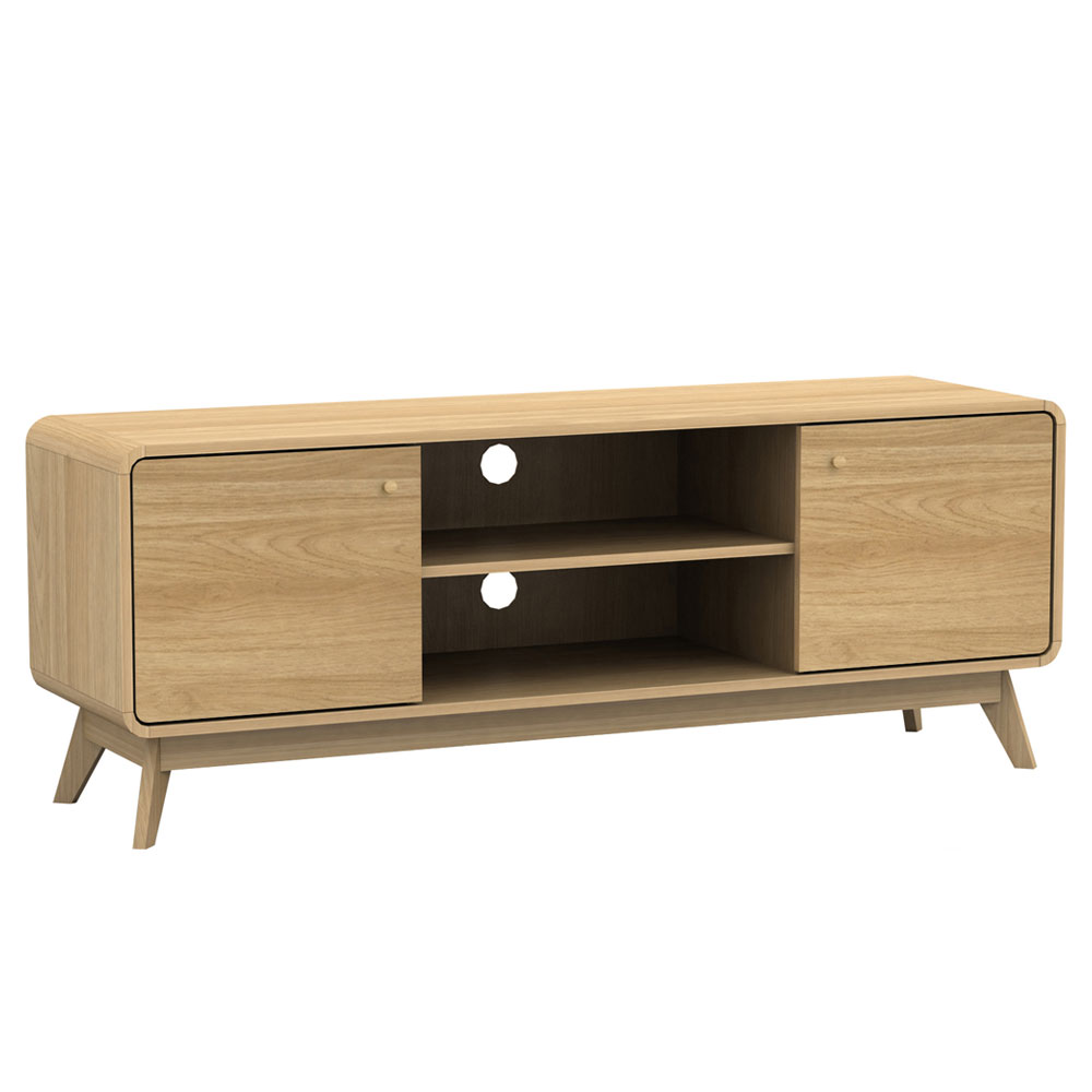 Clive Wooden TV Stand with 2 Doors in Oak