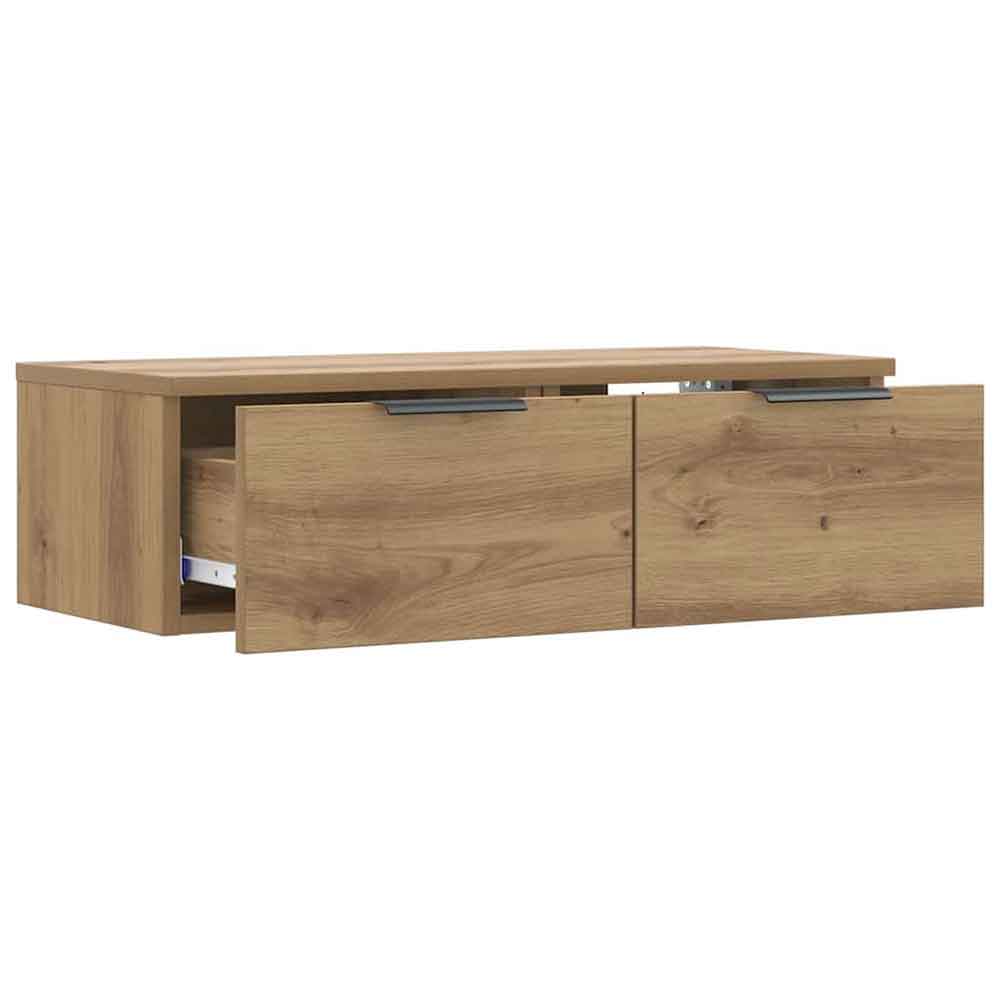 Clive Wooden TV Stand With 2 Drawer In Artisan Oak