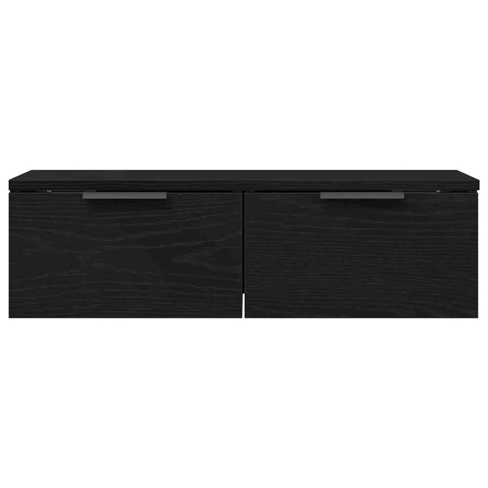 Clive Wooden TV Stand With 2 Drawer In Black Oak