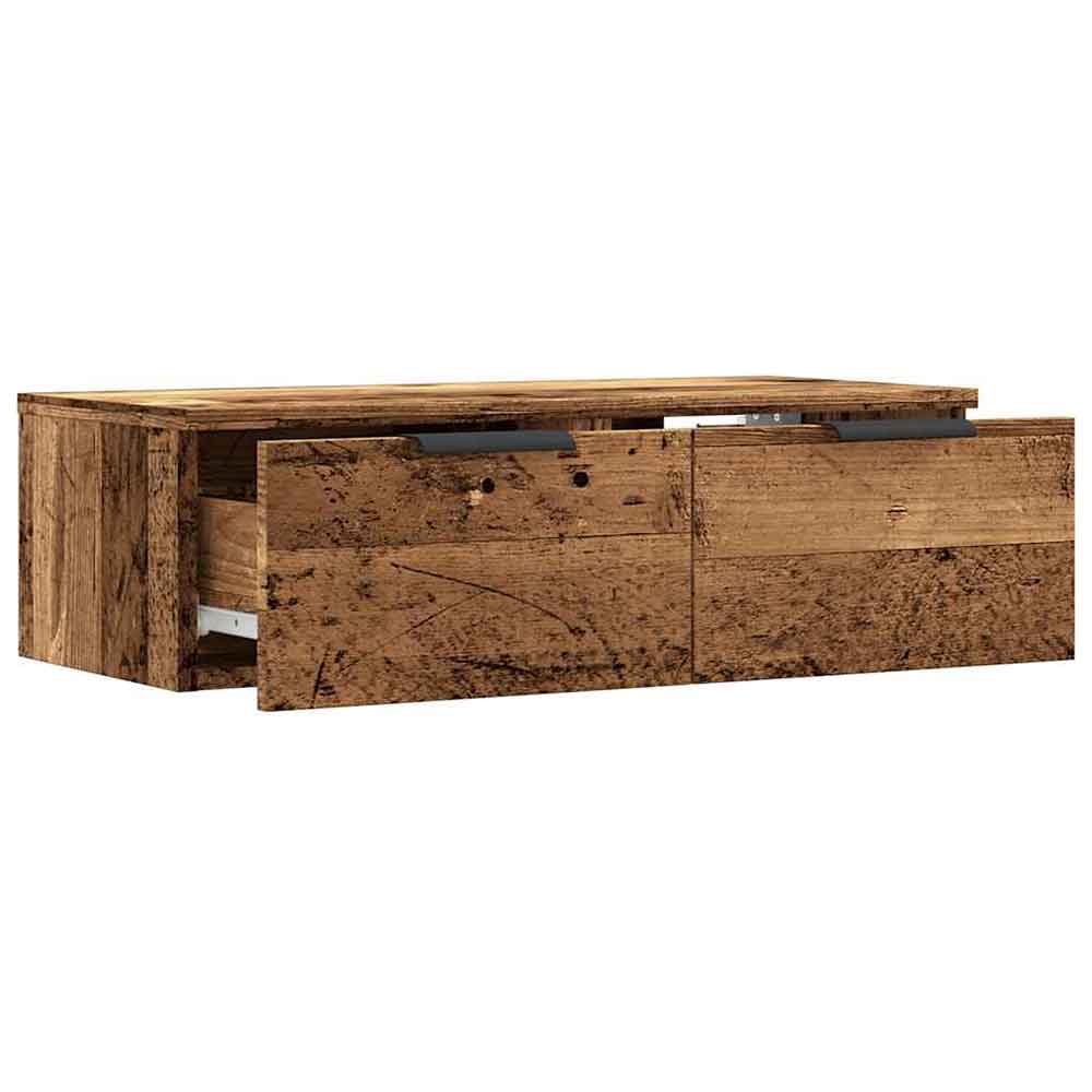 Clive Wooden TV Stand With 2 Drawer In Old Wood