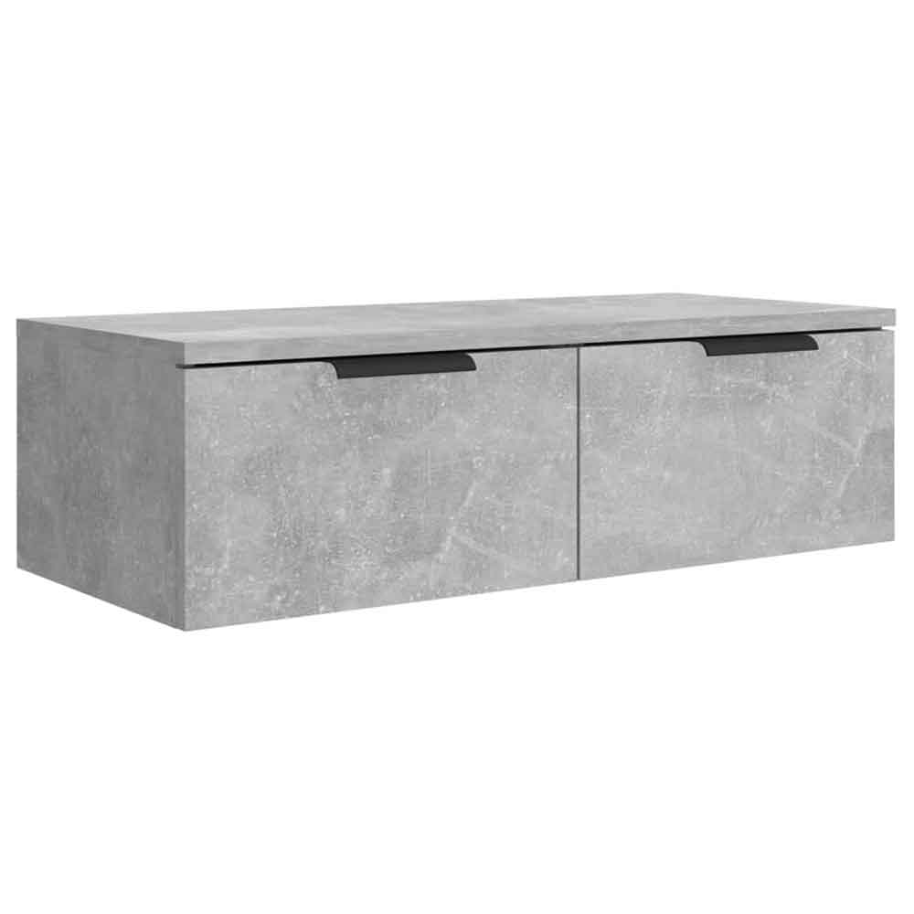 Clive Wooden TV Stand With 2 Drawer In Concrete Grey