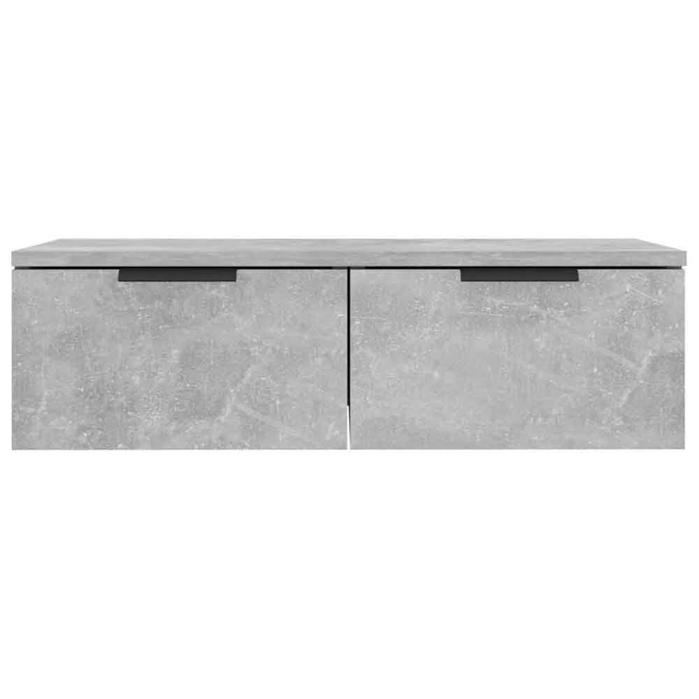 Clive Wooden TV Stand With 2 Drawer In Concrete Grey