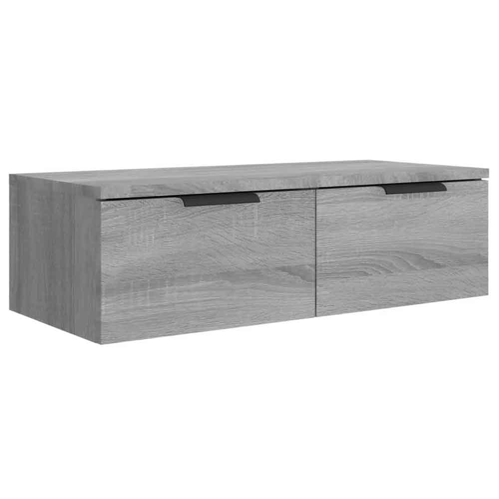 Clive Wooden TV Stand With 2 Drawer In Grey Sonoma