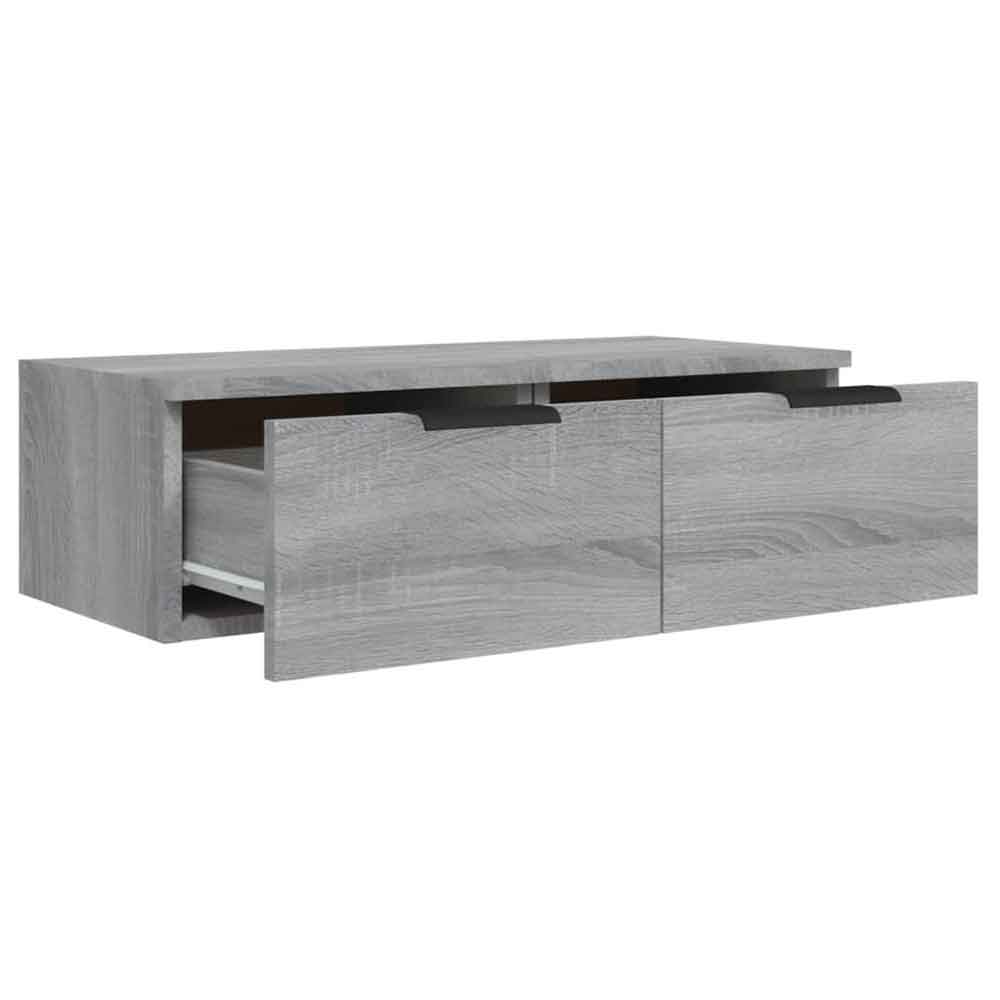 Clive Wooden TV Stand With 2 Drawer In Grey Sonoma