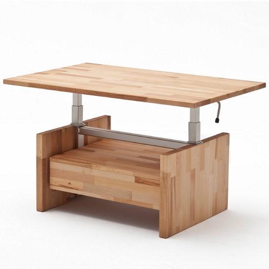 Read more about Clone wooden coffee table in beech heartwood with lift function