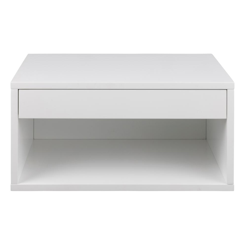 Cloquet Wall Hung Wooden Bedside Cabinet With 1 Drawer In White