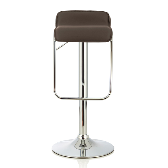 Clova Cappuccino Faux Leather Swivel Gas-Lift Bar Stools In Pair_2