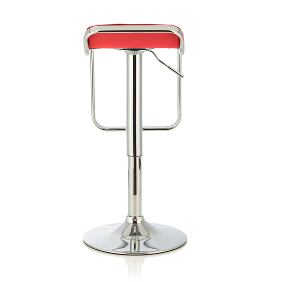 Clova Red Faux Leather Swivel Gas-Lift Bar Stools In Pair_4