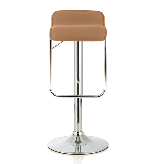 Clova Taupe Faux Leather Swivel Gas-Lift Bar Stools In Pair_2