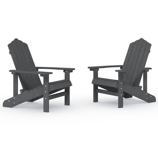 Clover Anthracite HDPE Garden Seating Chairs In Pair