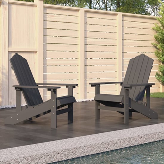 Clover Anthracite HDPE Garden Seating Chairs In Pair