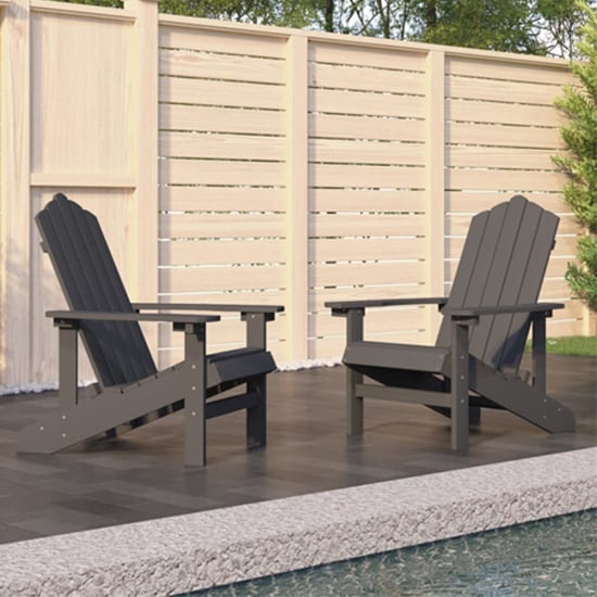 Read more about Clover anthracite hdpe garden seating chairs in pair