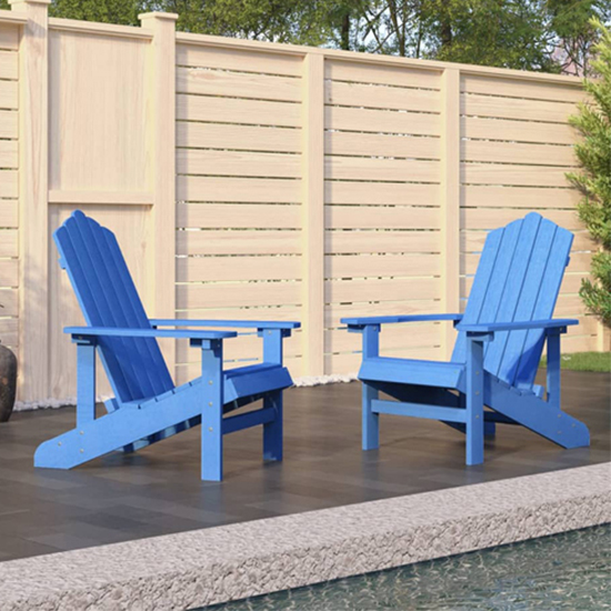 Product photograph of Clover Aqua Blue Hdpe Garden Seating Chairs In Pair from Furniture in Fashion