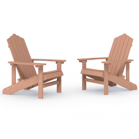 Clover Brown HDPE Garden Seating Chairs In Pair