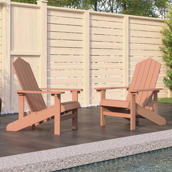 Product photograph of Clover Brown Hdpe Garden Seating Chairs In Pair from Furniture in Fashion