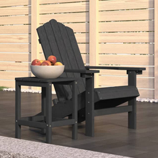 Product photograph of Clover Hdpe Garden Seating Chair With Table In Anthracite from Furniture in Fashion