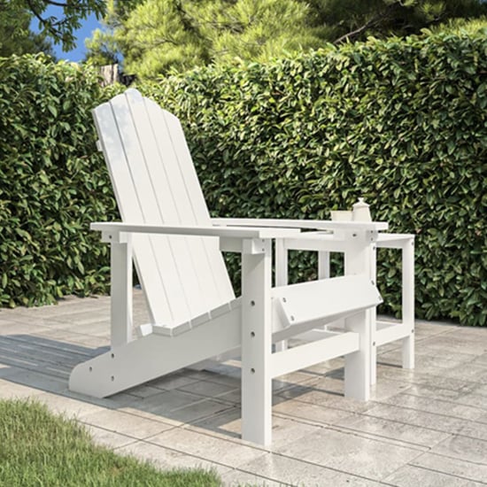 Product photograph of Clover Hdpe Garden Seating Chair In White from Furniture in Fashion