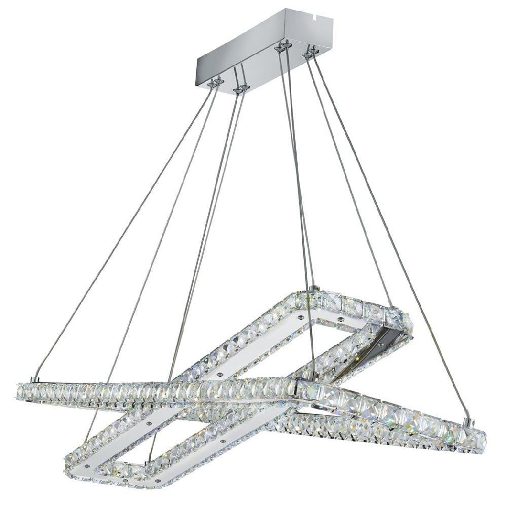 Read more about Clover led 2 light double pendant light in chrome