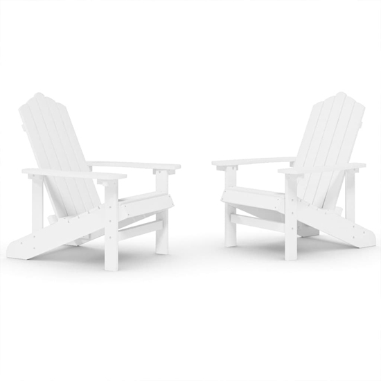 Clover White HDPE Garden Seating Chairs In Pair