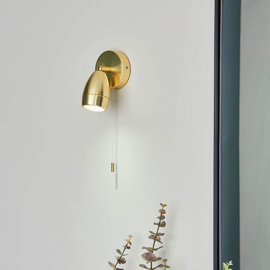 Clovis 1 Light Spotlight In Satin Brass With Glass Diffuser_4