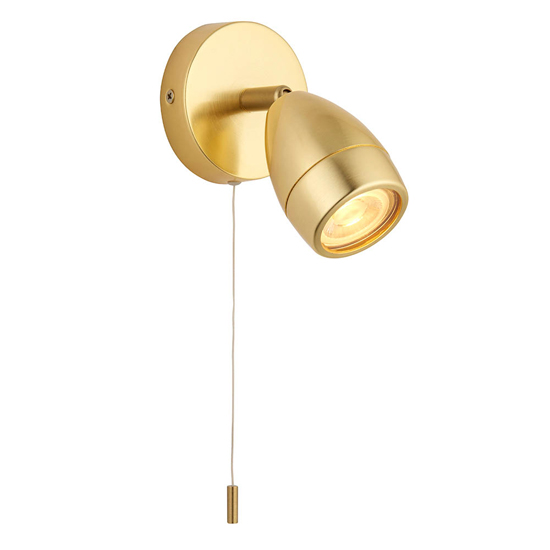 Clovis 1 Light Spotlight In Satin Brass With Glass Diffuser_7
