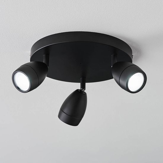 Read more about Clovis 3 lights spotlight in matt black with glass diffuser