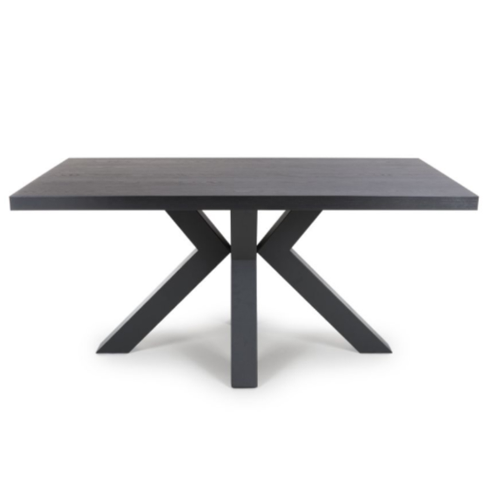 Clovis Large Wooden Rectangular Dining Table In Black