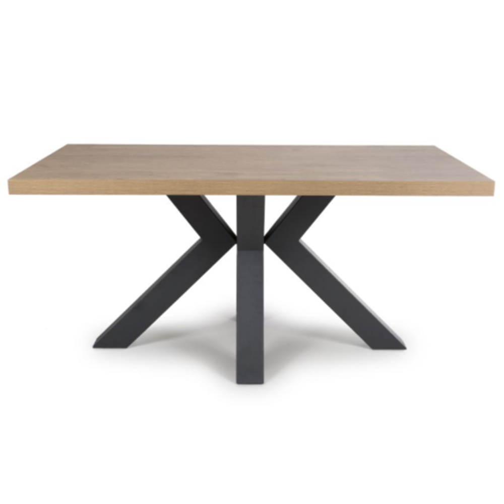 Clovis Large Wooden Rectangular Dining Table In Rustic Oak