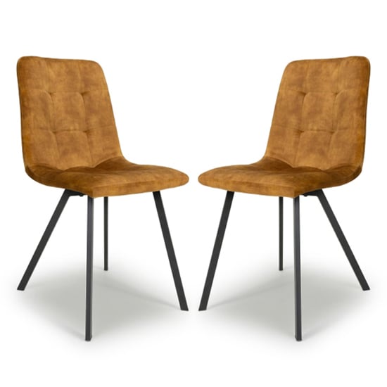 Photo of Cluj bronze brushed velvet dining chairs in pair