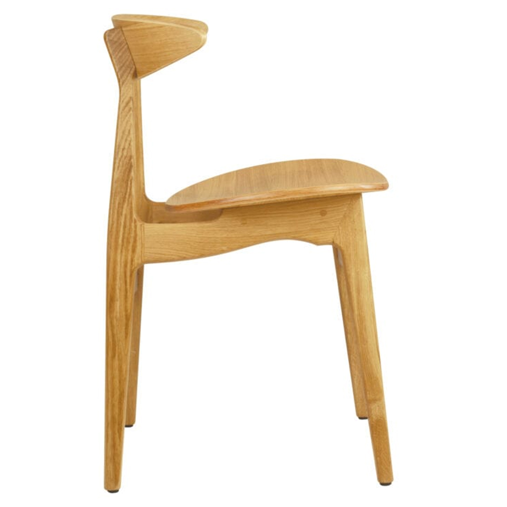 Clynnog Natural Oak Wooden Side Dining Chairs In Pair