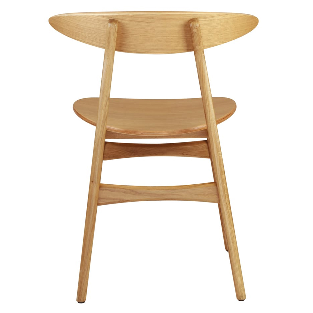 Clynnog Natural Oak Wooden Side Dining Chairs In Pair