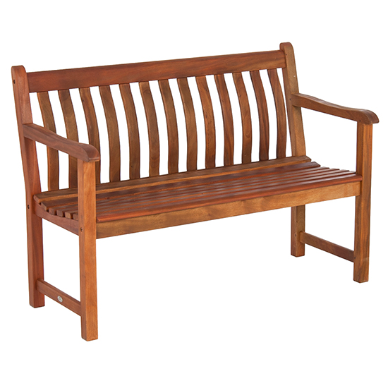 Clyro Small Wooden Garden Broadfield Seating Bench In Rich Brown