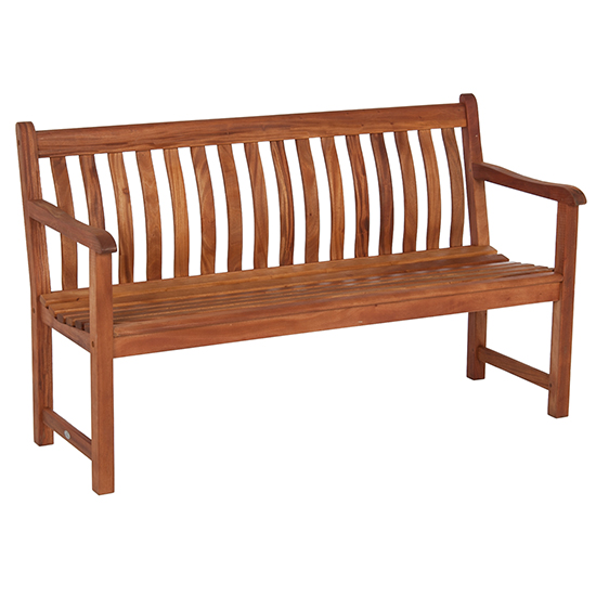 Clyro Large Wooden Garden Broadfield Seating Bench In Rich Brown