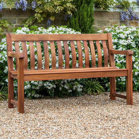 Photo of Clyro outdoor st george 5ft wooden seating bench in timber