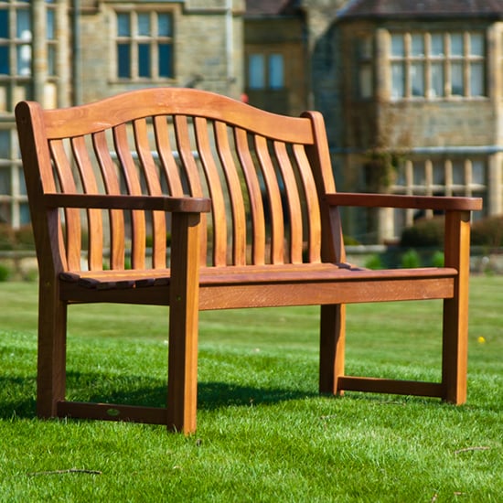 Photo of Clyro outdoor turnberry 5ft wooden seating bench in timber