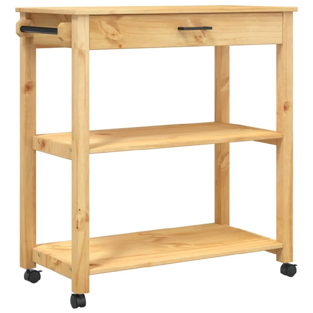 Coachella Wooden Large Kitchen Trolley With 1 Drawer In Brown