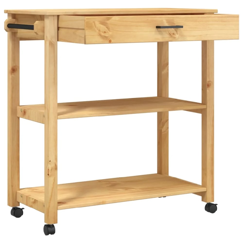 Coachella Wooden Large Kitchen Trolley With 1 Drawer In Brown