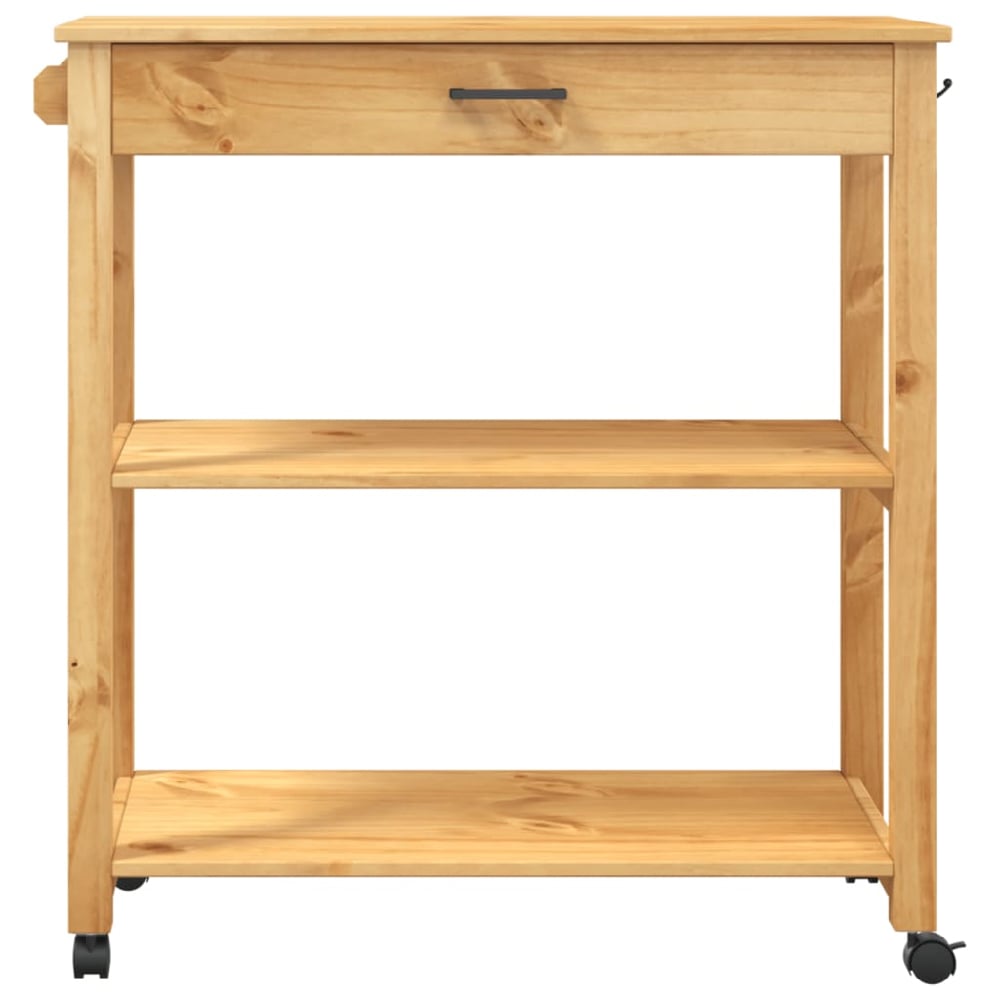 Coachella Wooden Large Kitchen Trolley With 1 Drawer In Brown