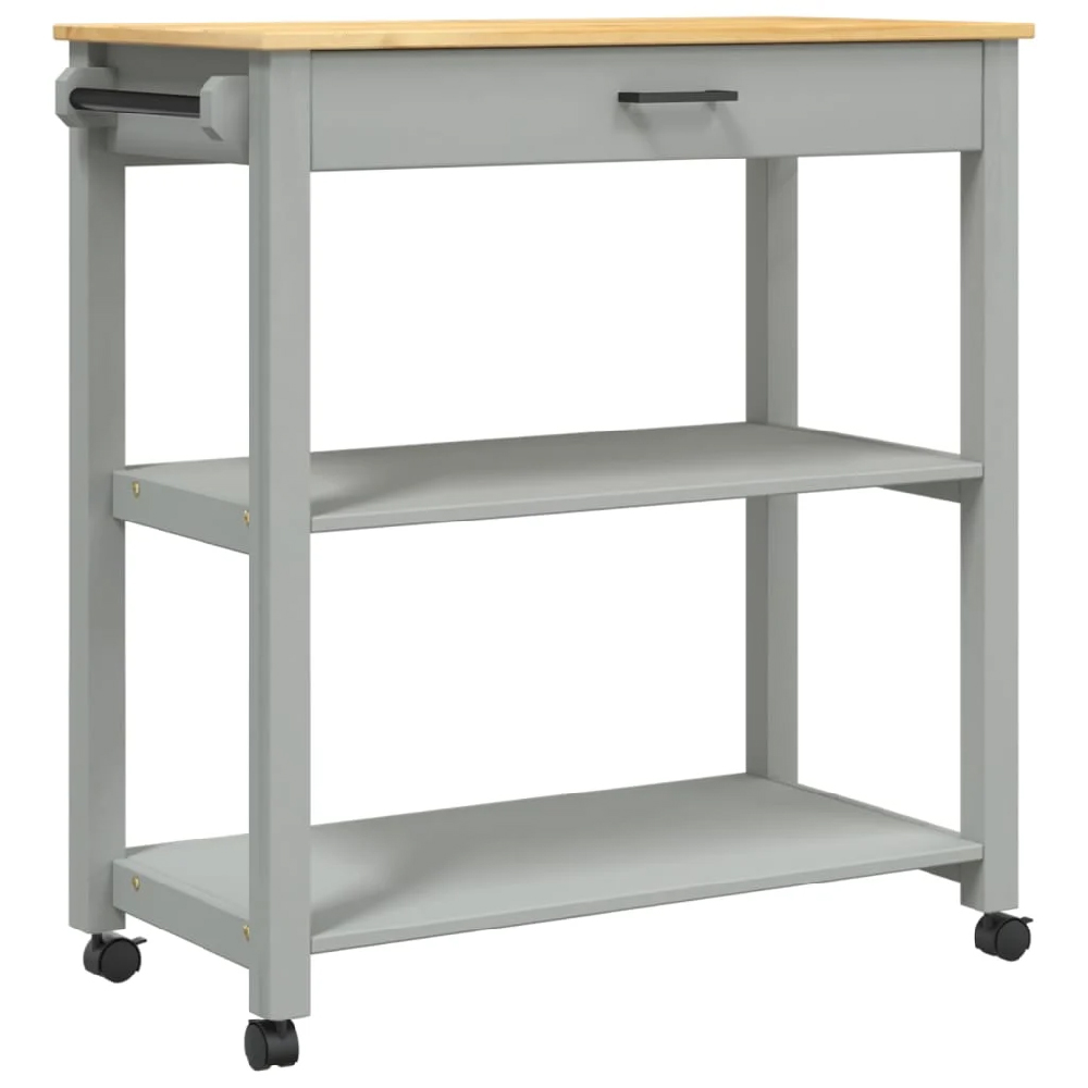Coachella Wooden Large Kitchen Trolley With 1 Drawer In Grey Oak