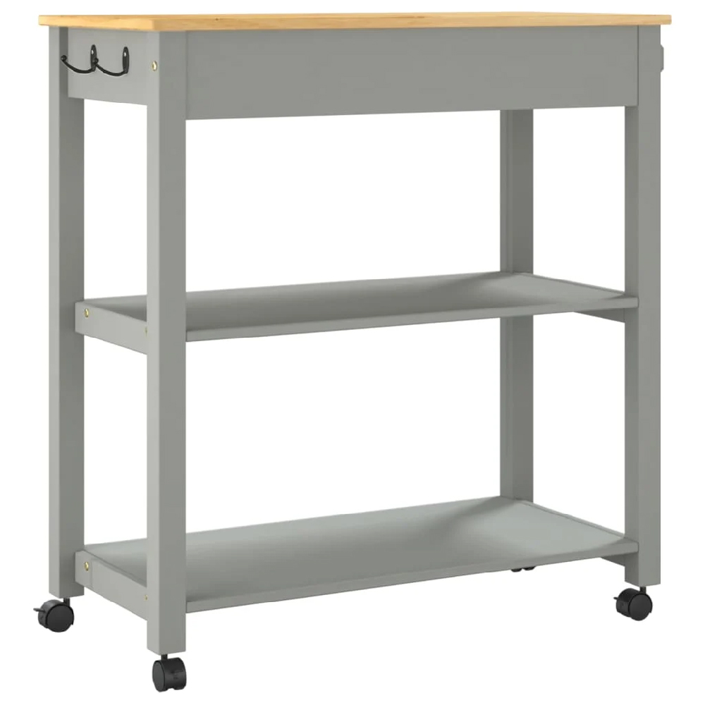 Coachella Wooden Large Kitchen Trolley With 1 Drawer In Grey Oak
