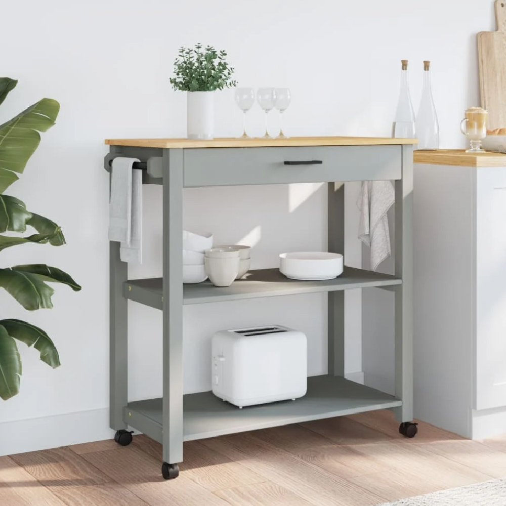 Read more about Coachella wooden large kitchen trolley with 1 drawer in grey oak