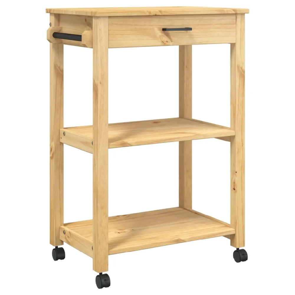 Coachella Wooden Small Kitchen Trolley With 1 Drawer In Brown