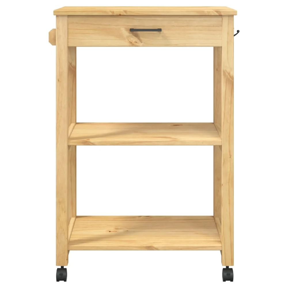 Coachella Wooden Small Kitchen Trolley With 1 Drawer In Brown
