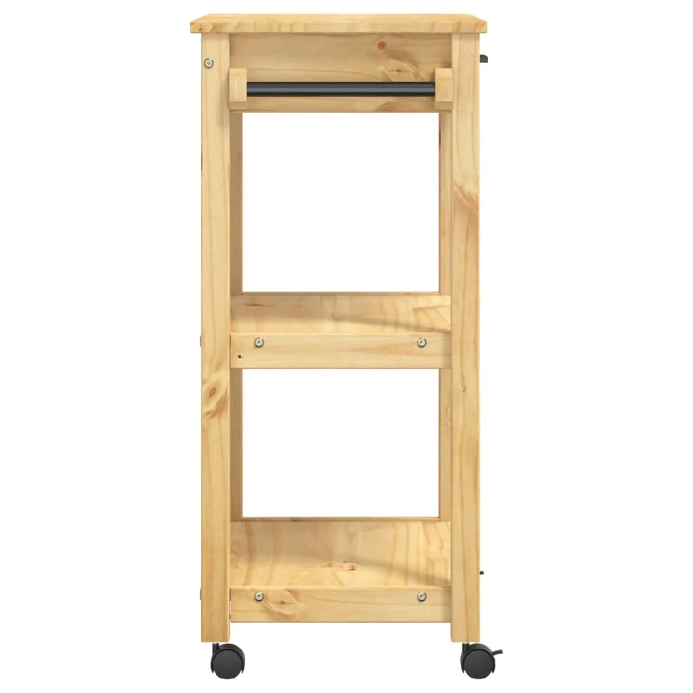 Coachella Wooden Small Kitchen Trolley With 1 Drawer In Brown