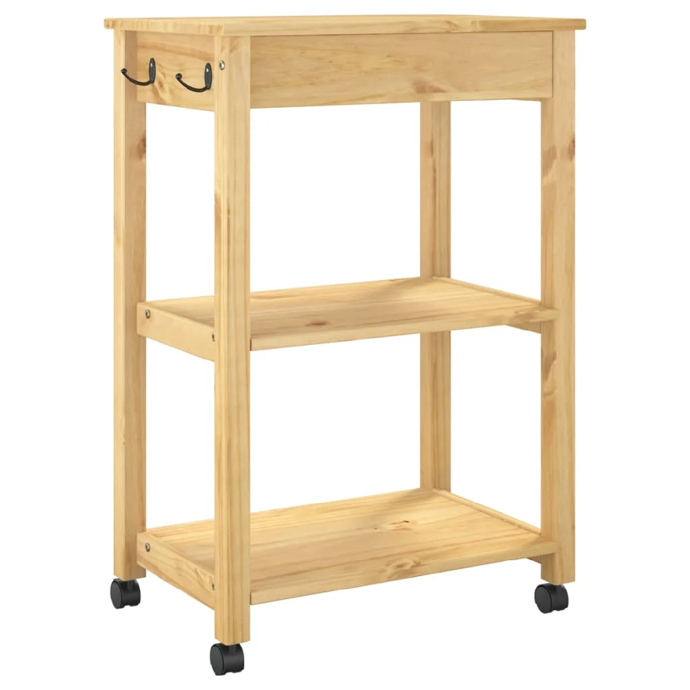 Coachella Wooden Small Kitchen Trolley With 1 Drawer In Brown