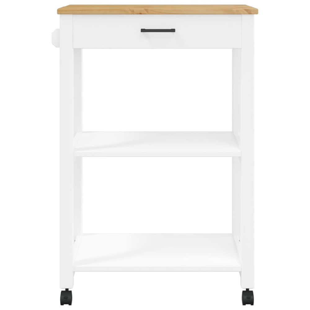 Coachella Wooden Small Kitchen Trolley With 1 Drawer In White Oak