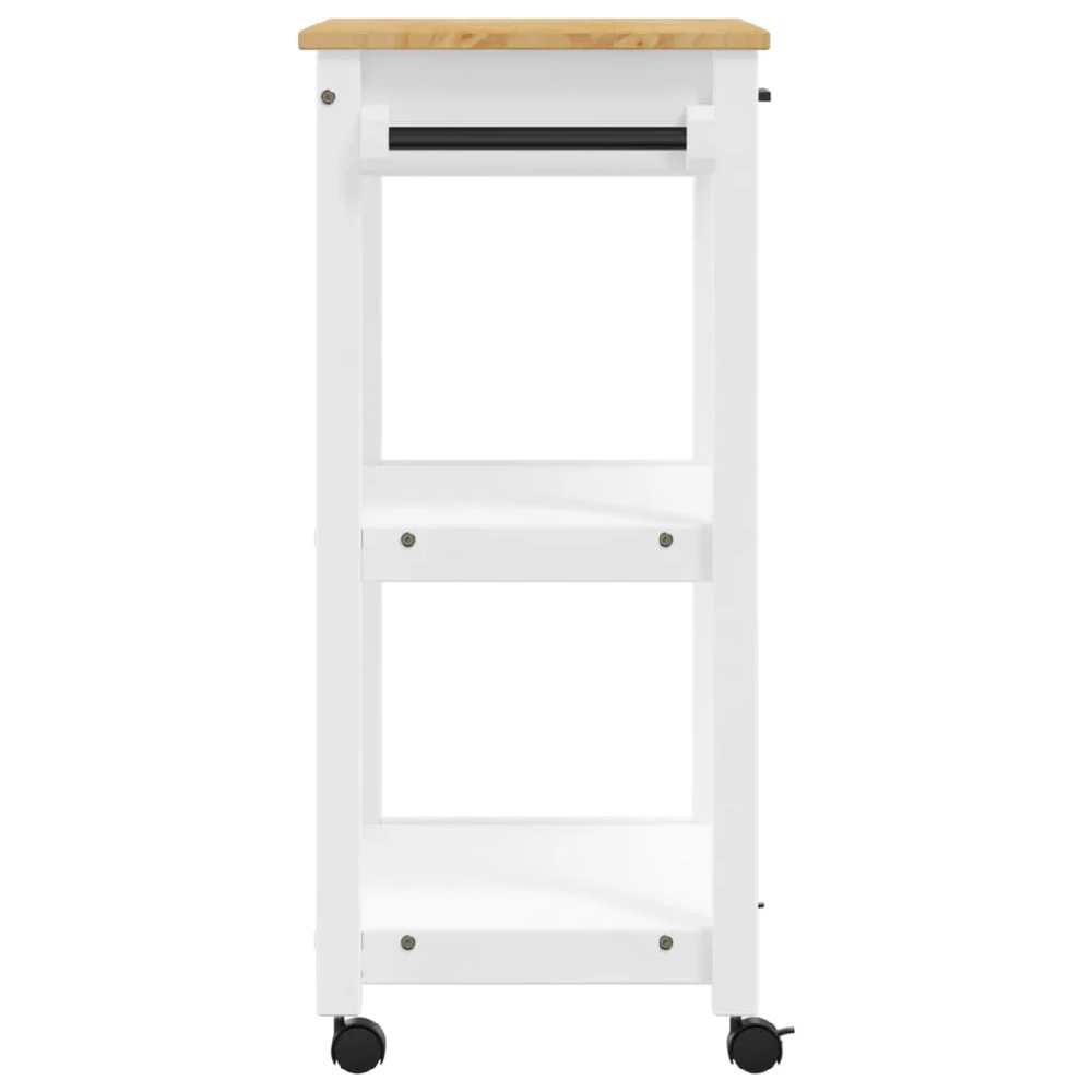 Coachella Wooden Small Kitchen Trolley With 1 Drawer In White Oak