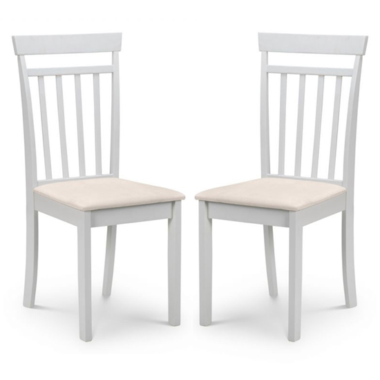 Calista Grey Wooden Dining Chairs With Ivory Seat In Pair