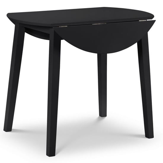 Calista Round Drop-Leaf Wooden Dining Table In Black_2